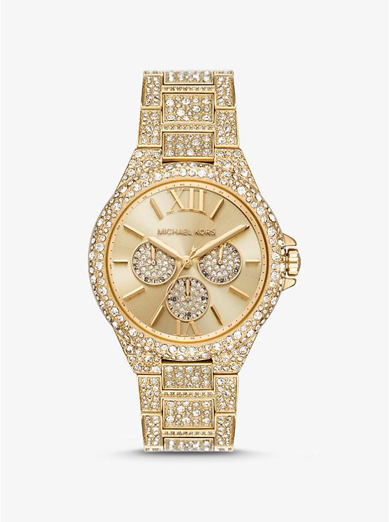 Oversized Camille Pavé Gold-Tone Watch | Michael Kors US