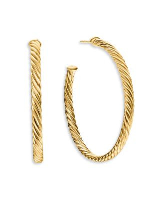 David Yurman Cablespira Hoop Earrings in 18K Yellow Gold, 1.5 | Bloomingdale's (US)