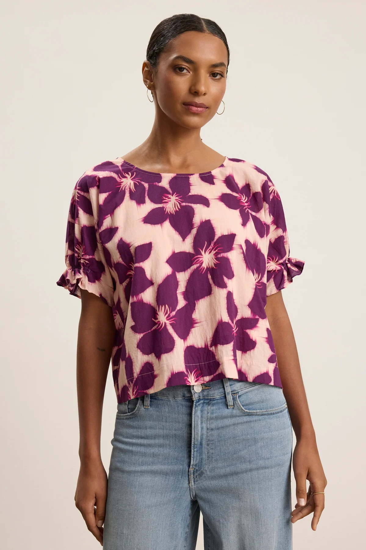 DELILAH PRINTED COTTON VOILE BLOUSE | Velvet by Graham & Spencer