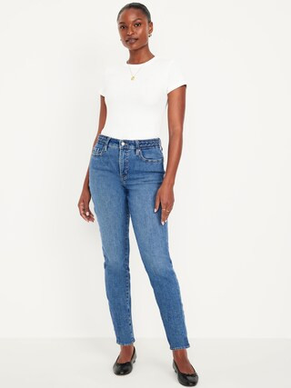 Curvy High-Waisted OG Straight Braided Ankle Jeans | Old Navy (US)