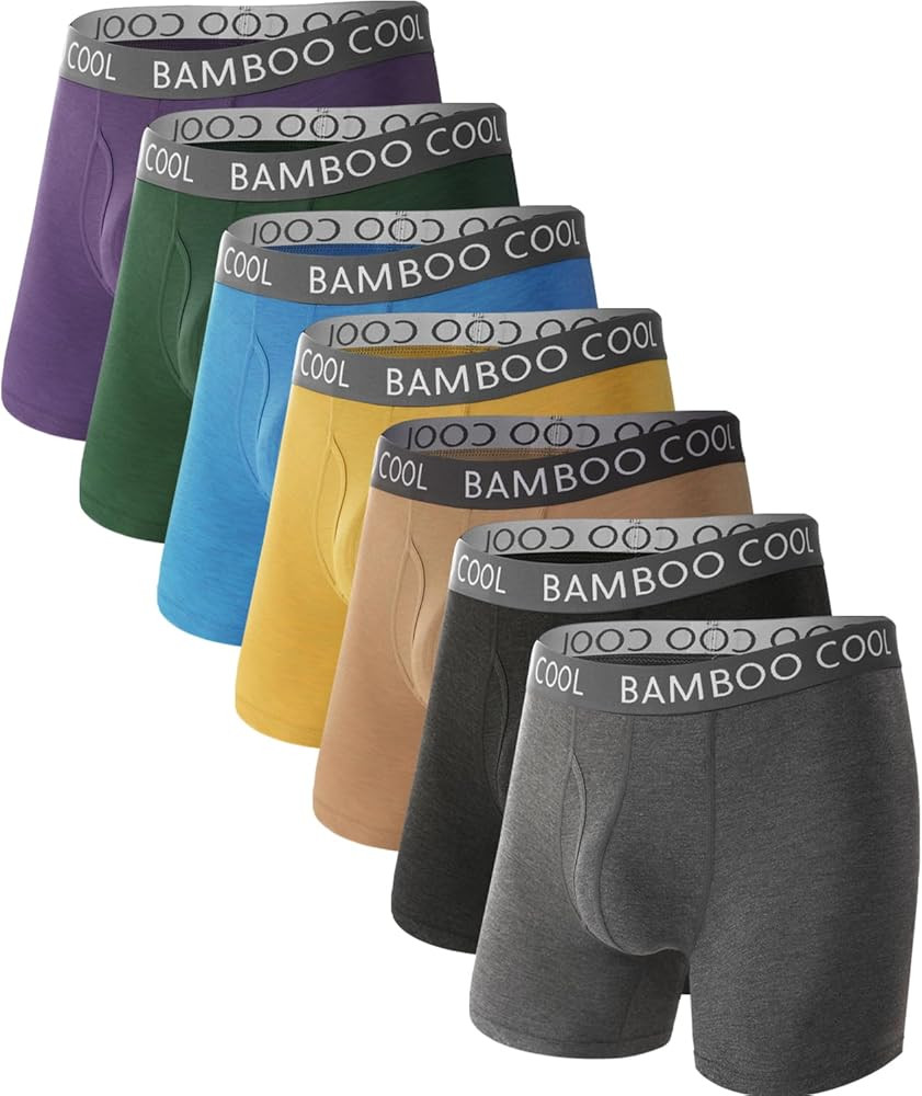 BAMBOO COOL Men's Ultra Breathable Underwear,No Riding Up Boxer Briefs with ComfortFlexible Waist... | Amazon (US)