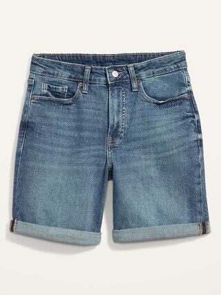 High-Waisted OG Straight Jean Shorts for Women -- 7-inch inseam | Old Navy (US)