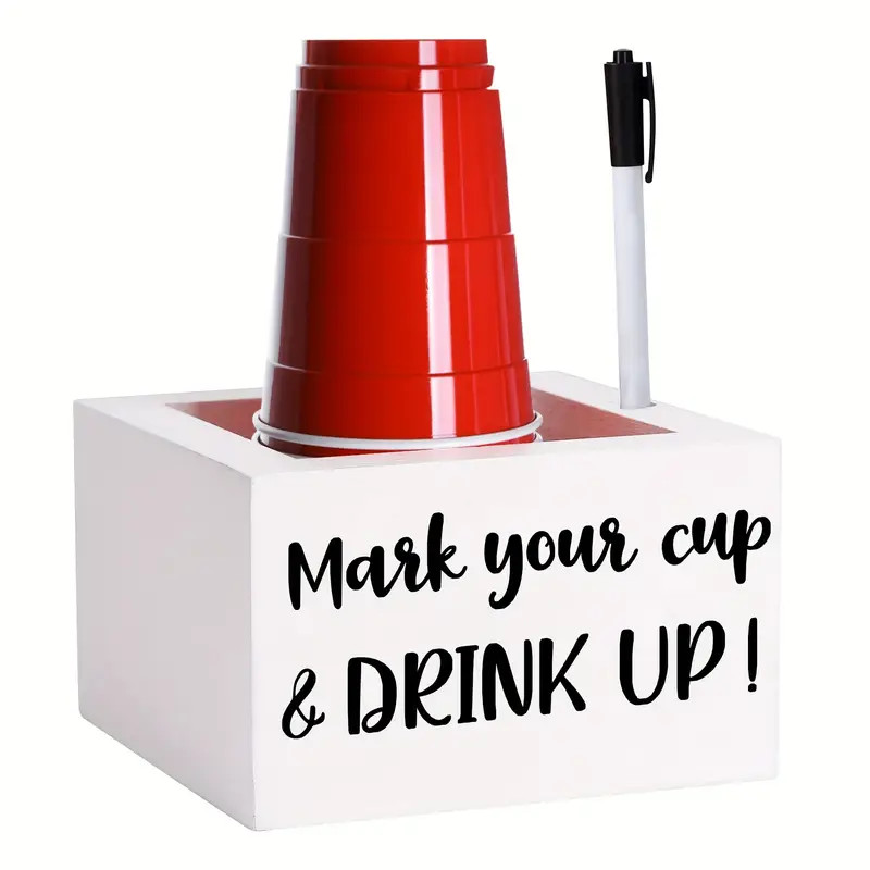 Solo Cup Holder Marker Slot Wooden Mark Cup Drink Cup Holder - Temu | Temu Affiliate Program