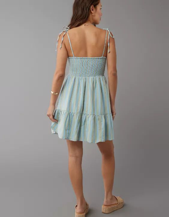 AE Smocked Ruffle Mini Dress | American Eagle Outfitters (US & CA)