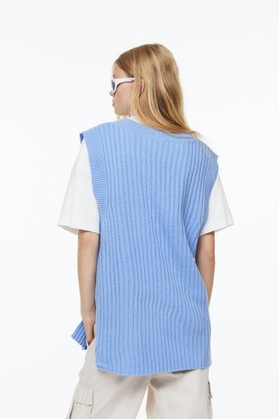 Oversized Rib-knit Sweater Vest | H&M (US + CA)