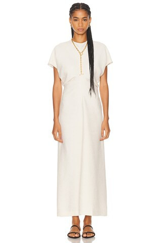 Toteme Slouch Waist Dress in Beige | FWRD 