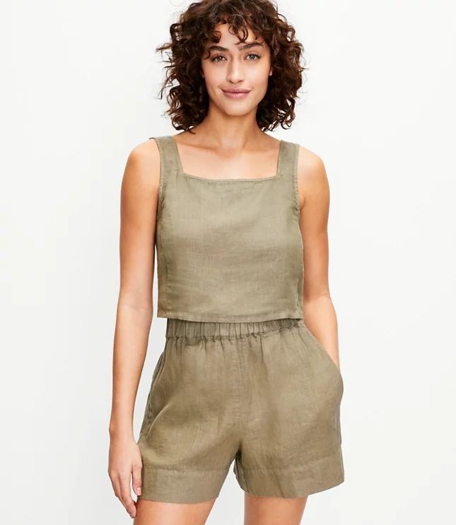 Lou & Grey Linen Cropped Tank Top | LOFT