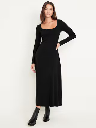 Fit & Flare Ribbed Maxi Dress | Old Navy (US)