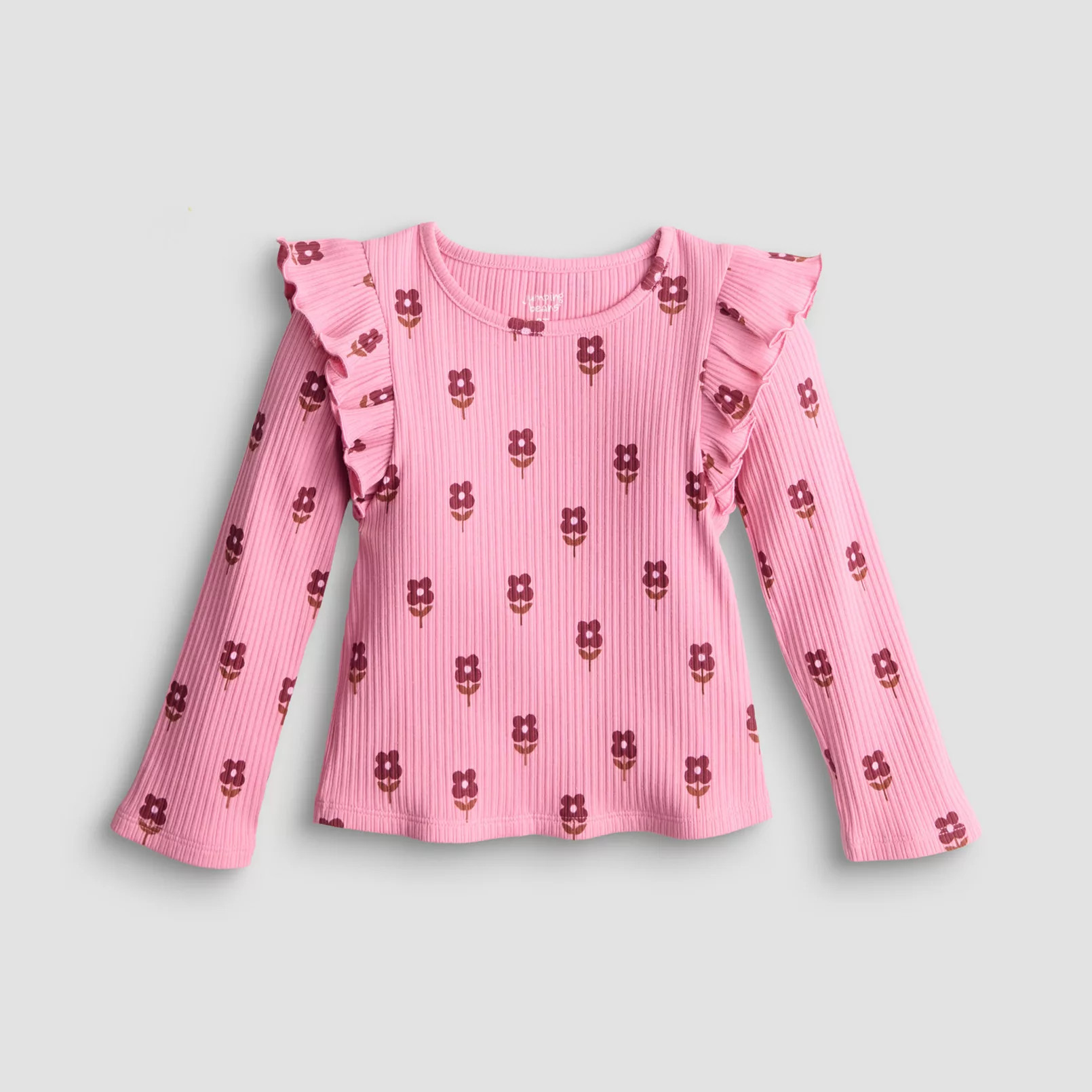 Girls 4-12 Jumping Beans® Rib Flutter Sleeve Top | Kohl's