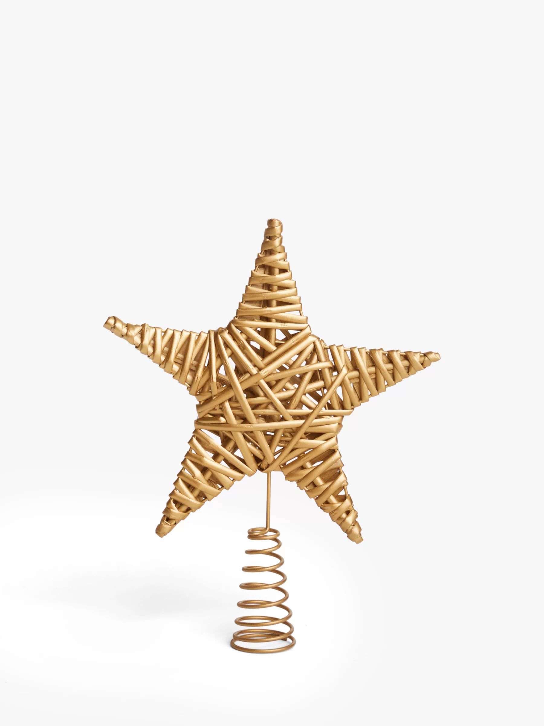 John Lewis Community Garden Wicker Star Tree Topper, Gold | John Lewis (UK)