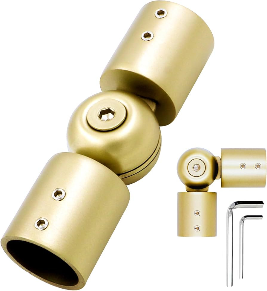 Window Curtain Rod Corner Connector 1 pcs,LISTENJIALE Adjustable Corner Curtain Rod Connector for... | Amazon (US)