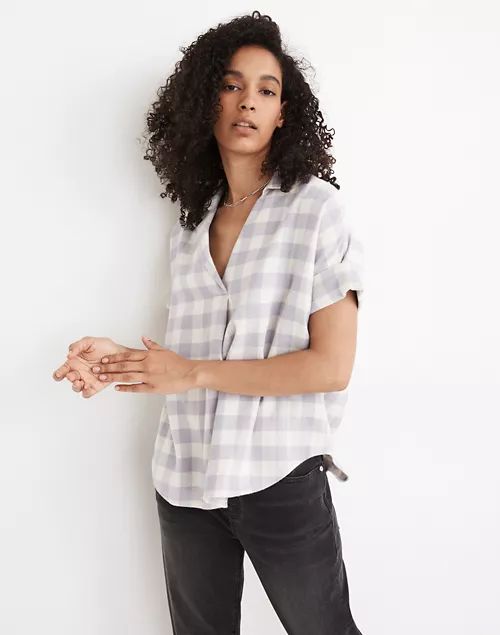 Flannel Courier Button-Back Shirt in Gingham Check | Madewell