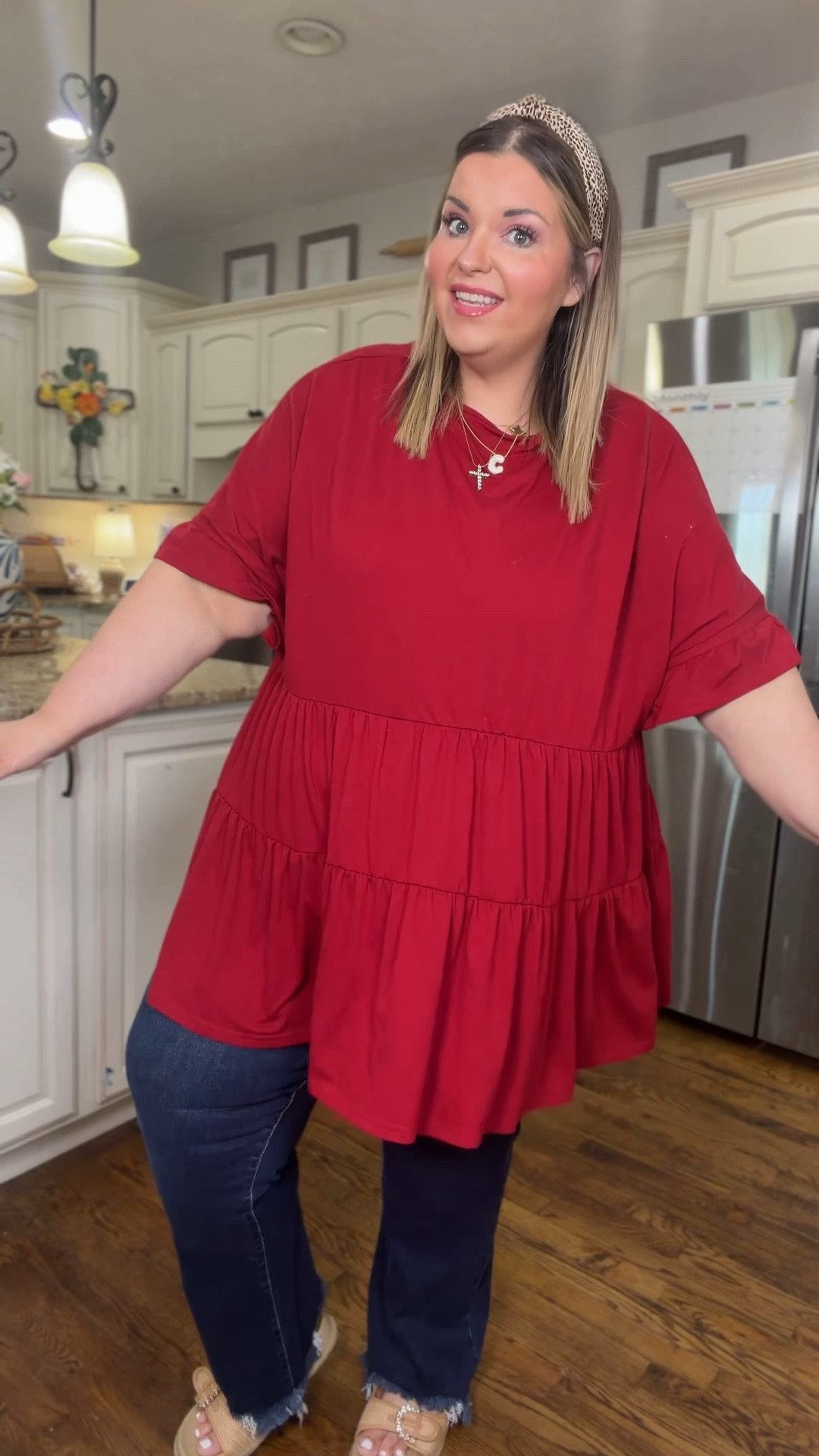 This plus size, ruffled top goes up to a 5X! No cling and lots of flow! A flowy plus size top!

#LTKPlusSize
