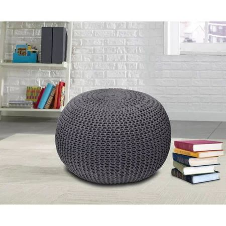 Urban Shop Round Knit Pouf | Walmart (US)