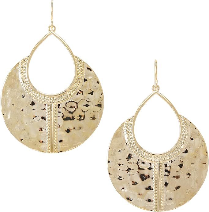 Boho Chic Hollow Shield Shape with Hammered Drop Earrings | Amazon (US)