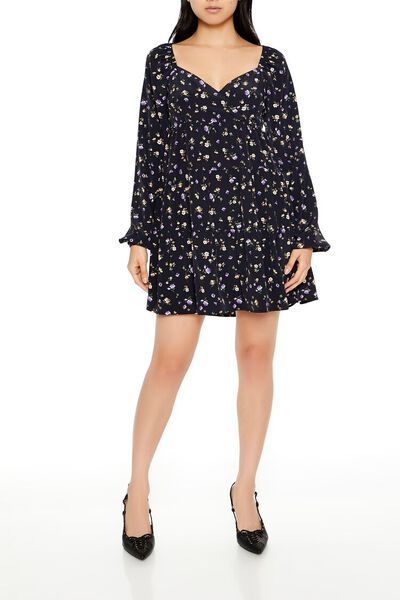 Ditsy Floral Babydoll Mini Dress | Forever 21