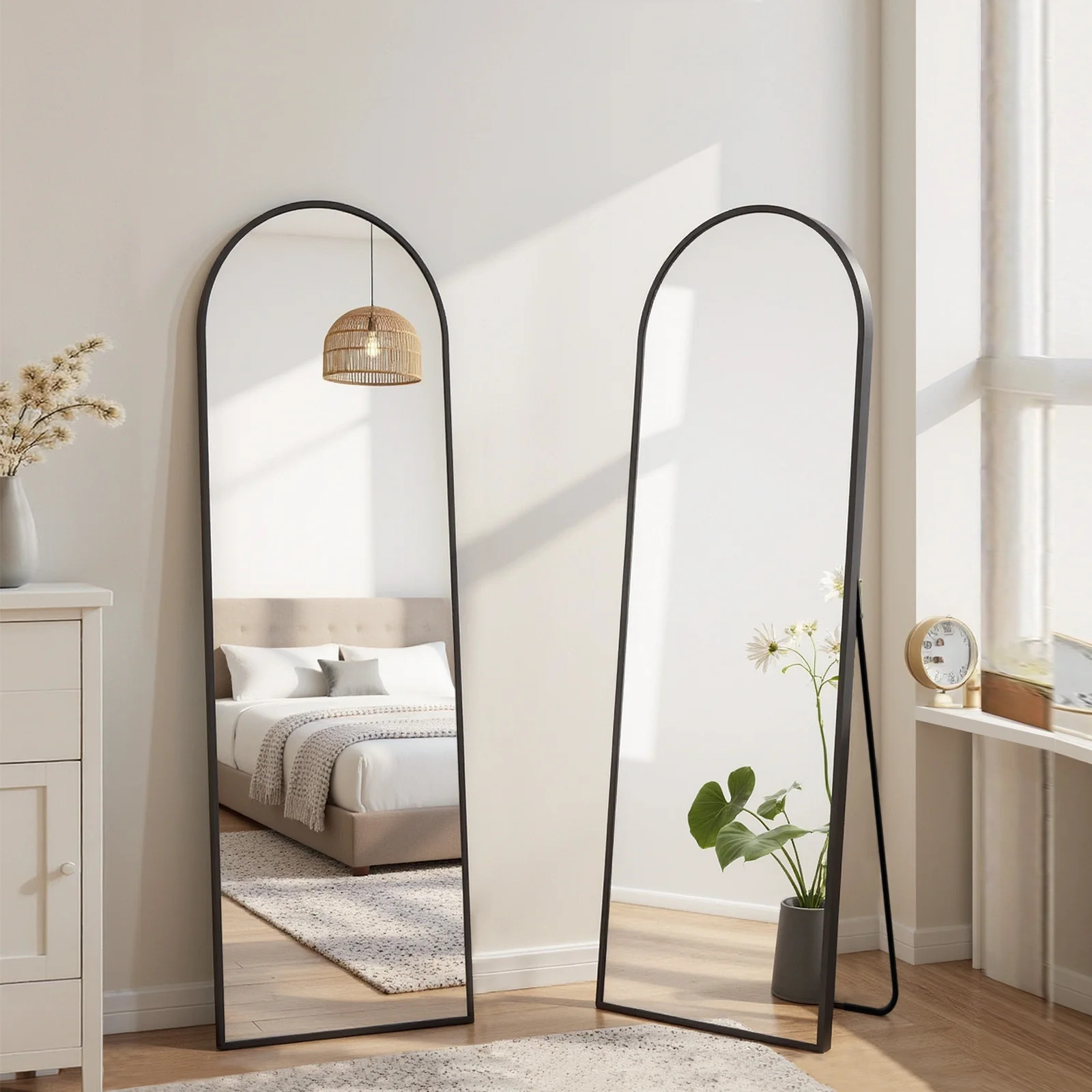 59"x16" Arched Full Length Mirror Full Body Mirror Floor Mirror Standing Hanging or Leaning Wall,... | Walmart (US)