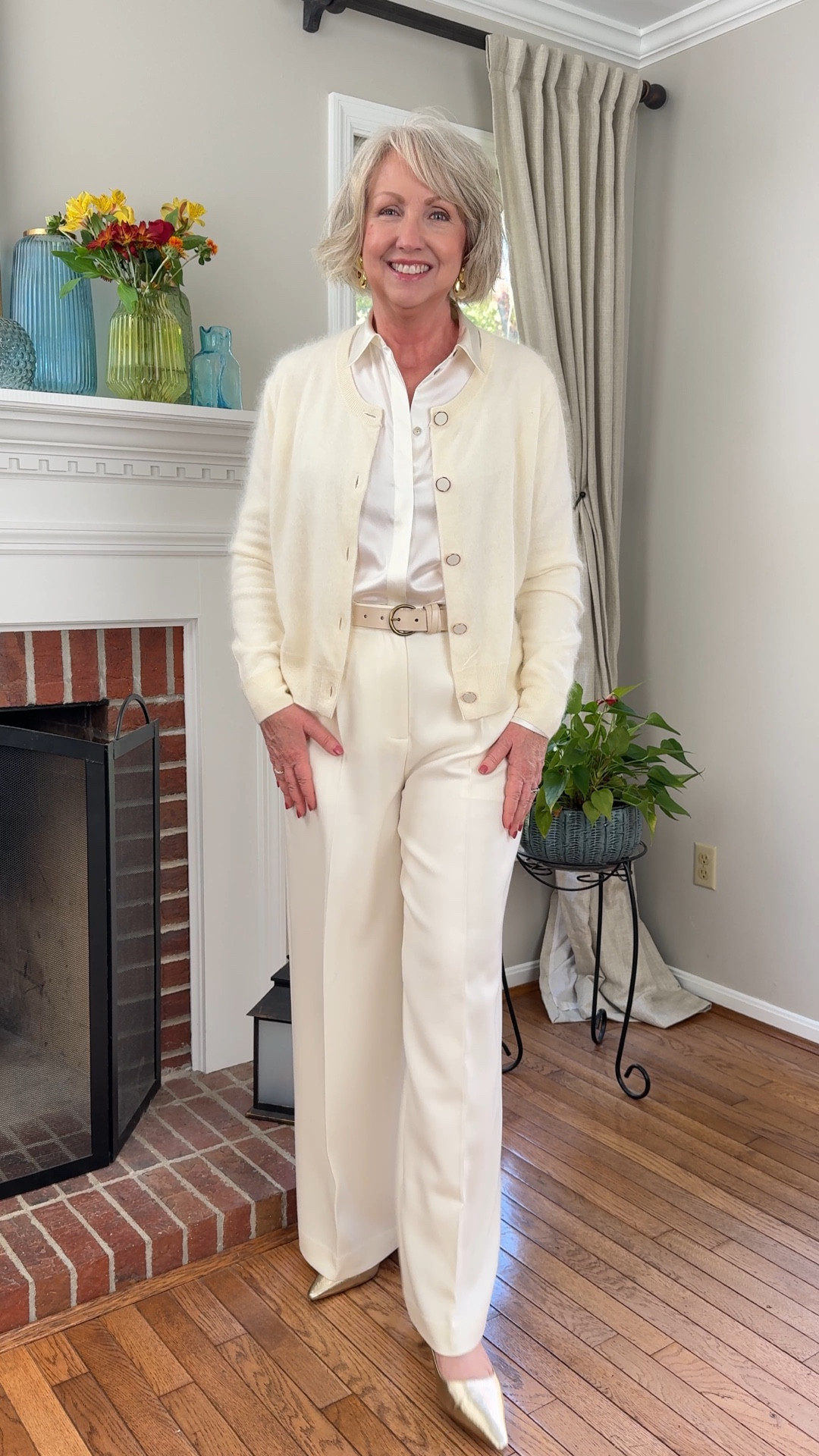 This brushed cashmere cardigan is so soft and dreamy. I am loving an all ivory look for the holidays and for the office too  

#LTKOver40 #LTKSeasonal #LTKHoliday