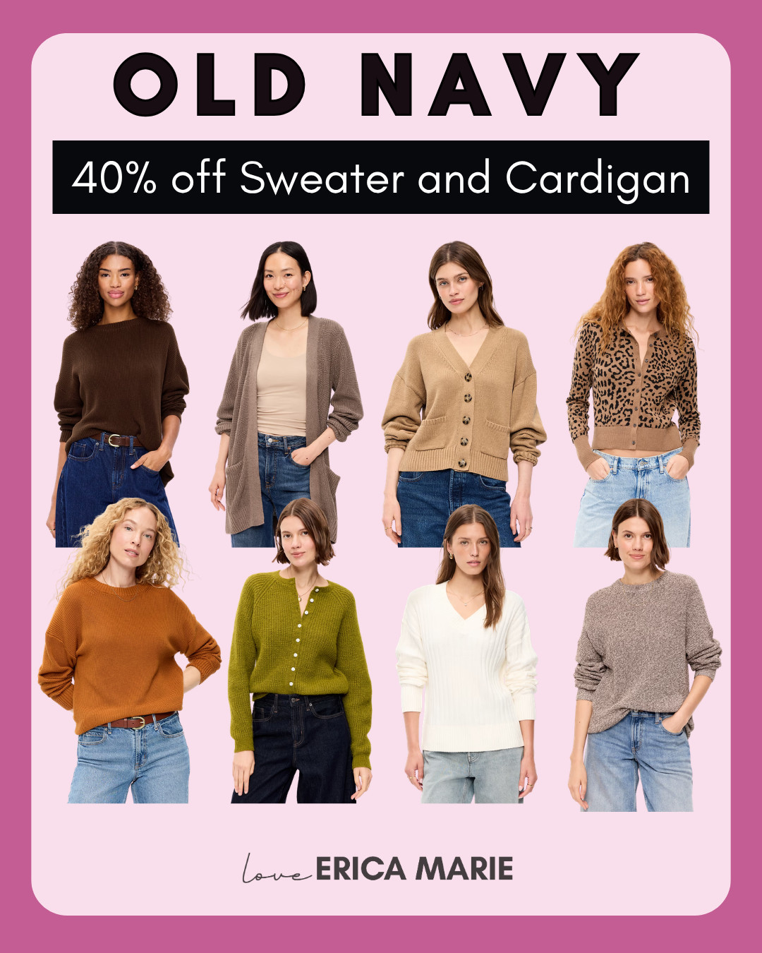 Refresh your fall wardrobe with these 40% off sweaters and cardigans! They are all versatile and perfect to pair with denim jeans, boots, heels, sneakers, or sandals for every single fall plan you have. 

#FallStyle #FallFashion #SweaterWeather #CardiganStyle #FallOutfits #AffordableFashion #OldNavy 

 #LTKSaleAlert