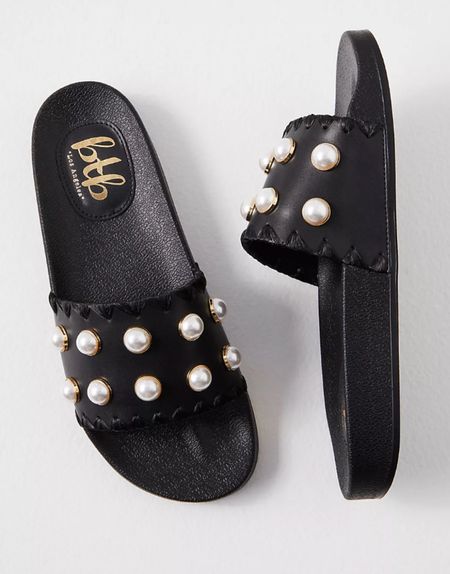 I love a pool slide that can get wet, but you can also wear out at night.  Totally in love with these black slides with pearl embellishments.  Perfect for your next resort vacation.

#SpringBreak #SpringSandals #SpringShoes #ResortWear #VacationOutfit #ResortOutfit 

#LTKshoecrush #LTKSeasonal #LTKtravel
