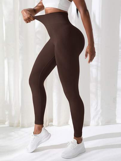 Solid Wideband Waist Sports Leggings | SHEIN