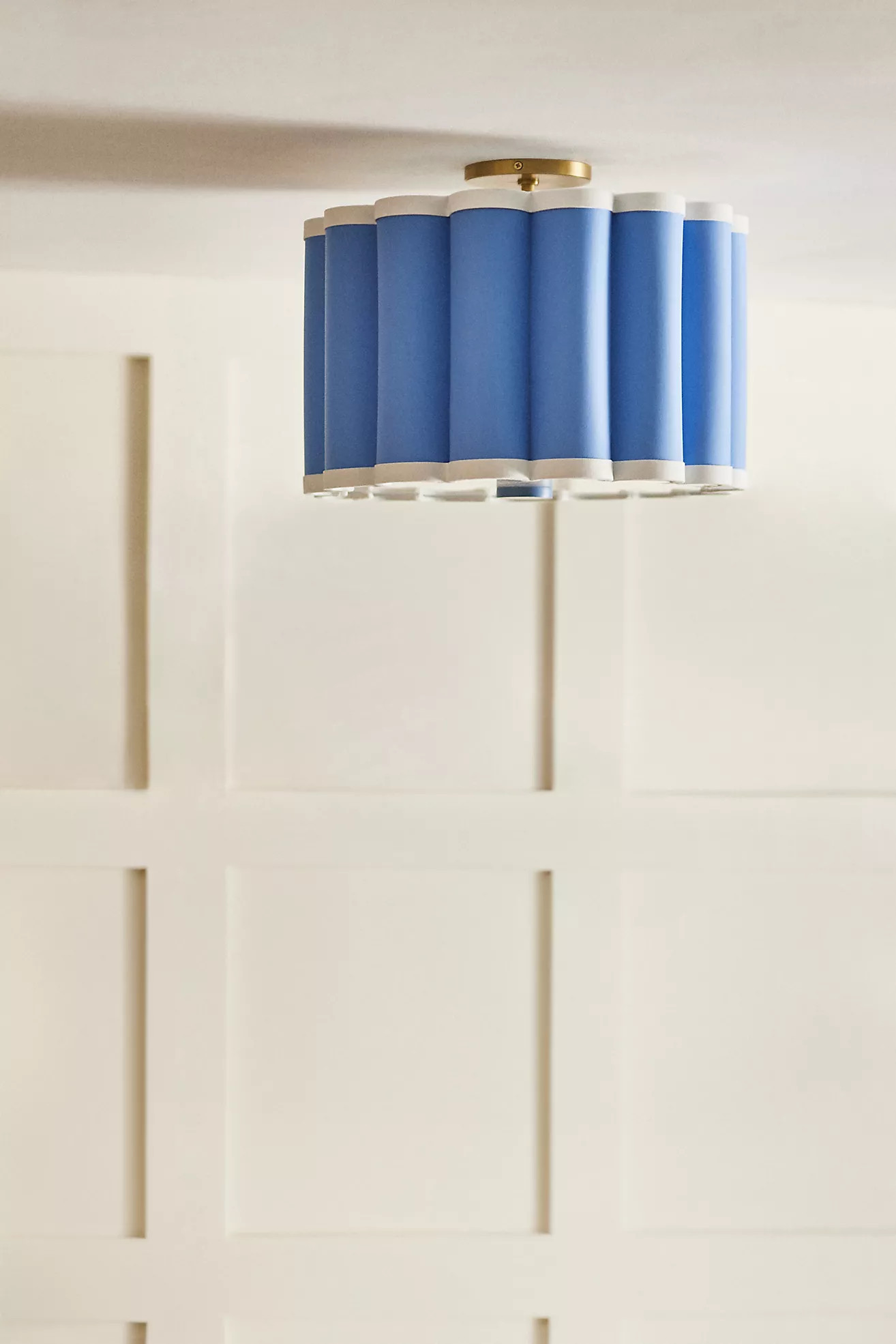 Maeve Scalloped Fabric Flush Mount Ceiling Light | Anthropologie (US)