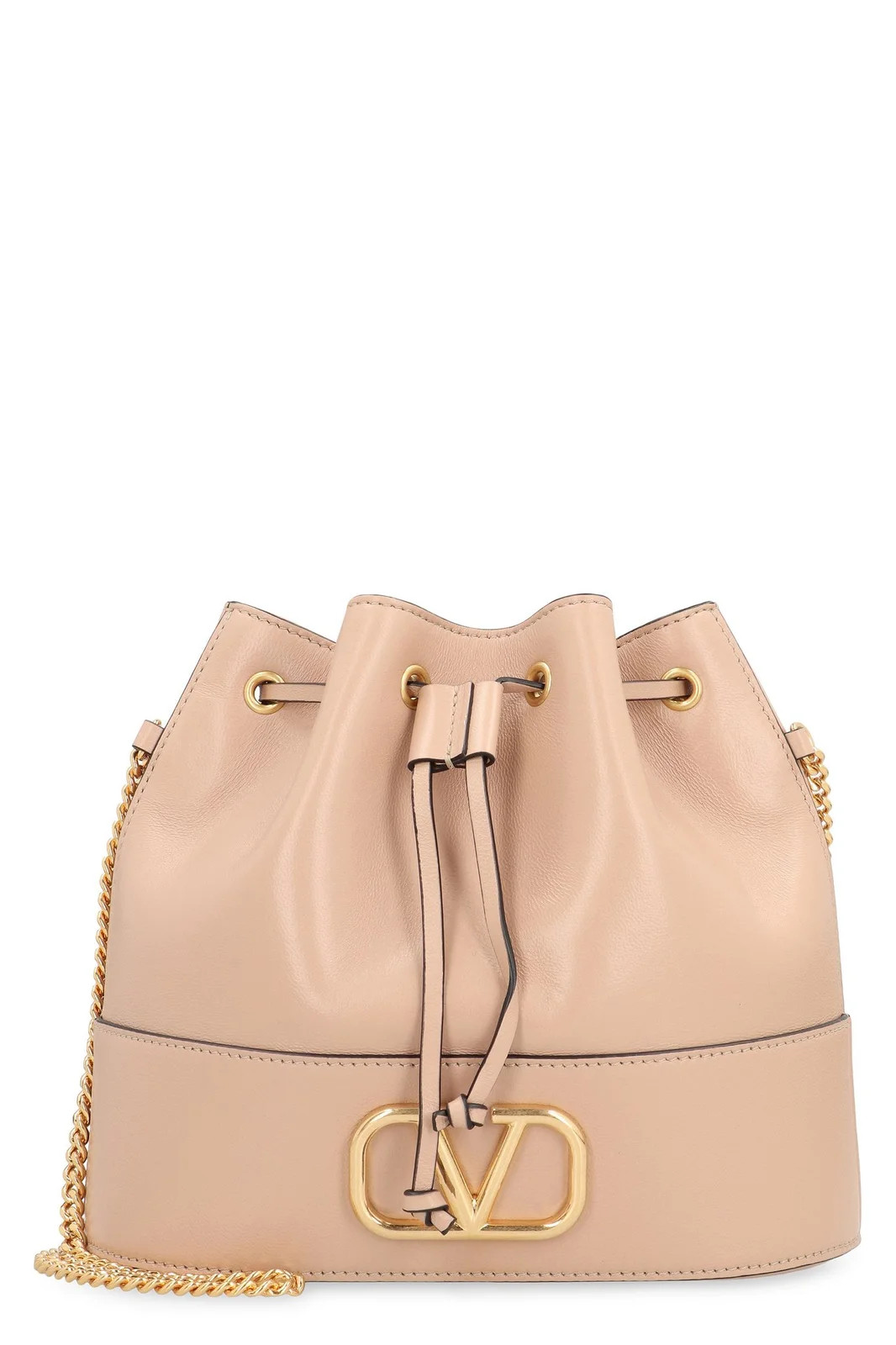 Valentino VLogo Plaque Drawstring Bucket Bag | Cettire Global