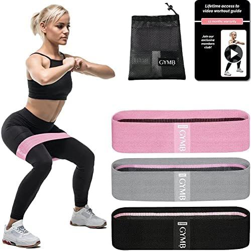 GYMB Booty Bands for Women - Non Slip Resistance Bands to Work Out Glute, Thighs & Squat - Includ... | Amazon (US)