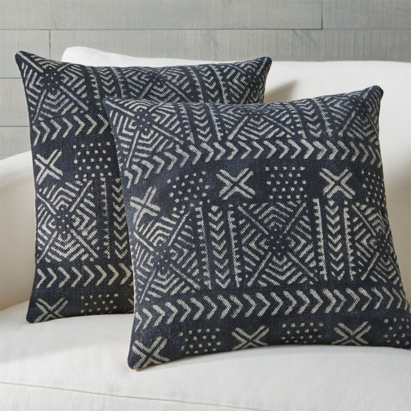 Azra Mud Cloth Pillows 20", Set of 2 + Reviews | Crate and Barrel | Crate & Barrel
