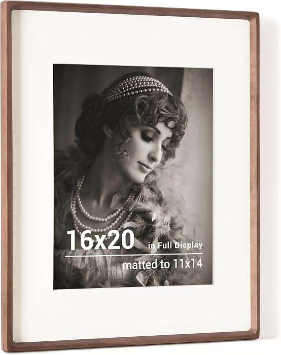 16 x 20 Picture Frame, USA-Sourced Walnut Wood Photo Frames with HD Tempered Glass, Handcrafted R... | Amazon (US)