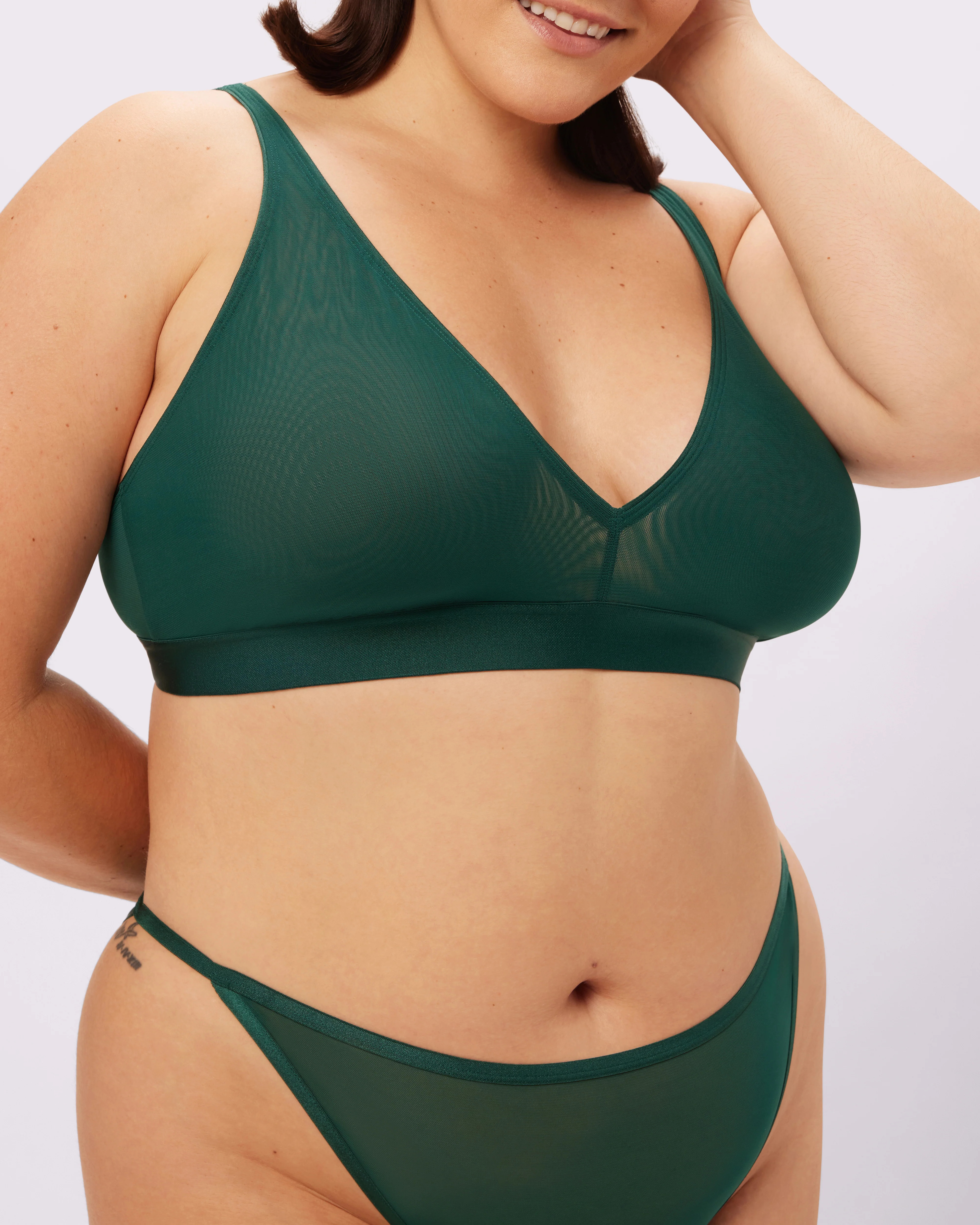 Plunge Bralette | Silky Mesh (Jade) | Parade