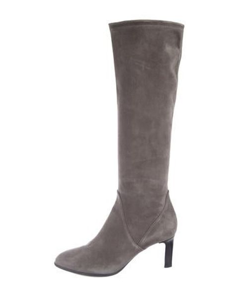 Aquatalia Suede Knee-High Boots Grey | The RealReal