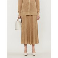 Pleated metallic midi skirt | Selfridges