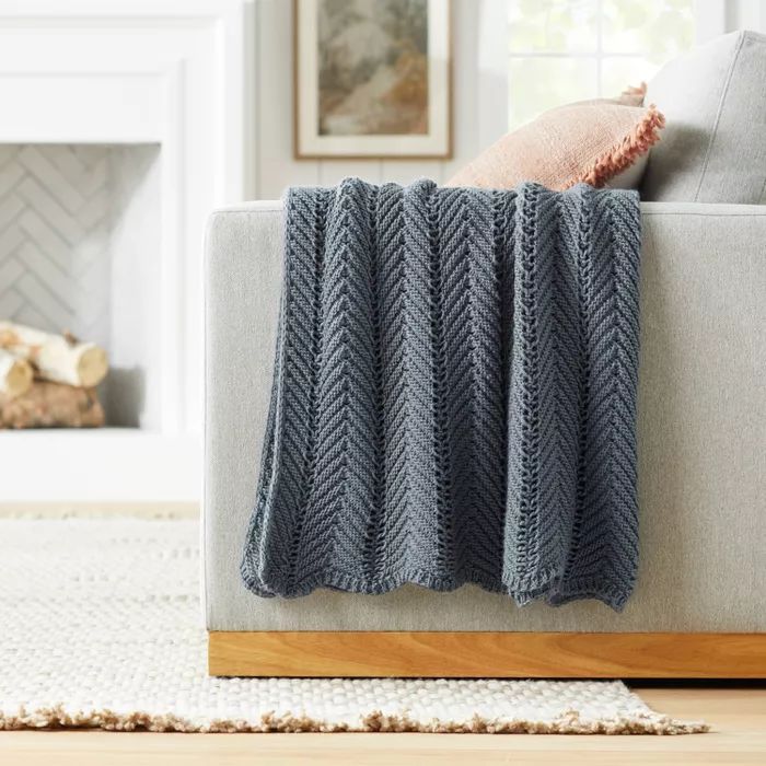 Herringbone Pointelle Throw Blanket - Threshold™ designed with Studio McGee | Target