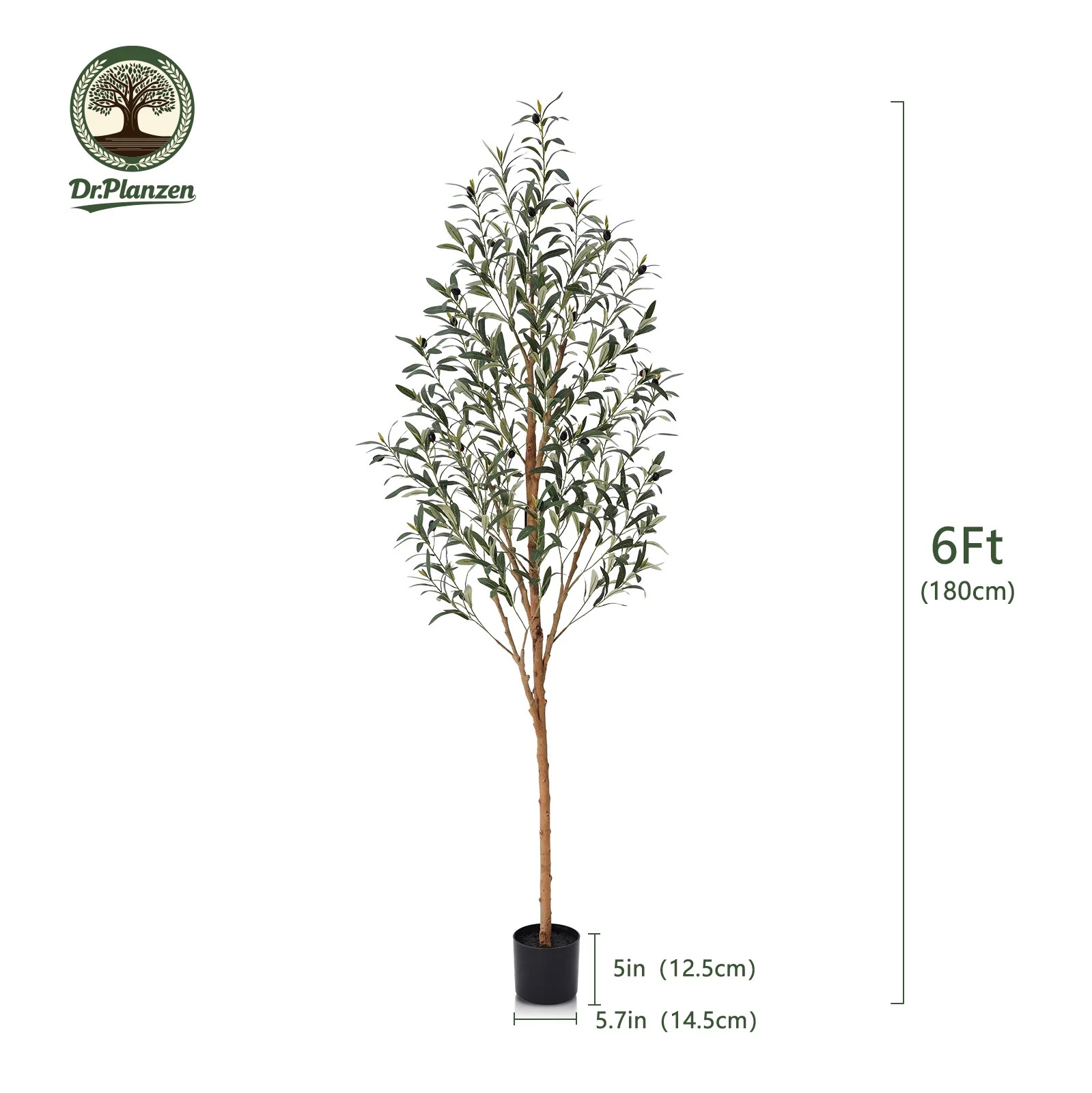 DR.Planzen 6' Artificial Olive Tree Indoor, Tall Faux Olive Tree, Artificial Plants with Natural ... | Walmart (US)