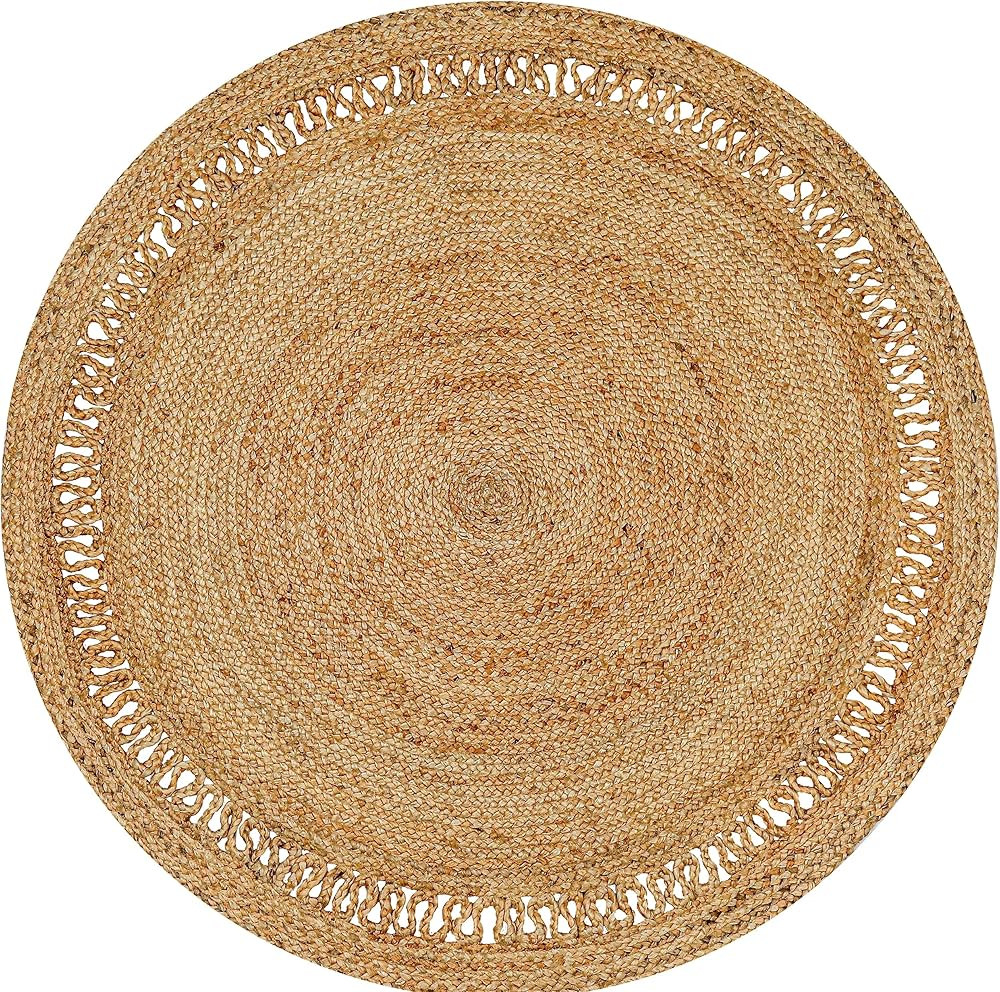 Round Jute Rugs,6 Ft Jute Rugs,Area Rugs Jute,Braided Rugs Hand Woven,Rustic Vintage Reversible R... | Amazon (US)