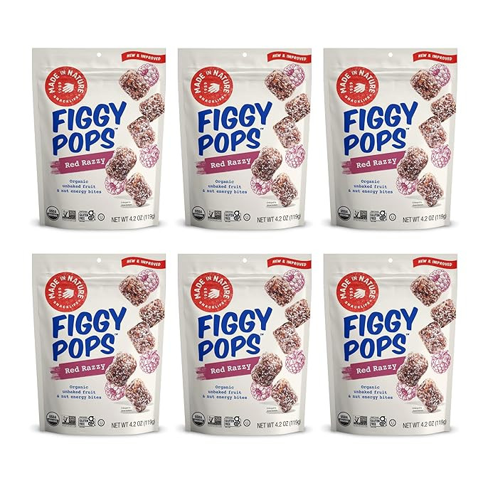 Made In Nature Organic Figgy Pops, Razzy, 4.2 Ounce (Pack of 6) – Unbaked Fruit & Nut Energy Bi... | Amazon (US)