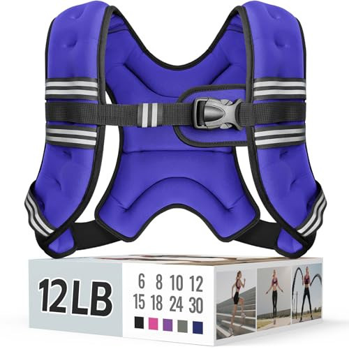 Zeerun Weighted Vest for Women & Men with Reflective Stripe and Adjustable Buckle, Comfortable & Durable Rucking Vest for Walking, Running & Strength Training, 12LBS-Purple | Amazon (US)