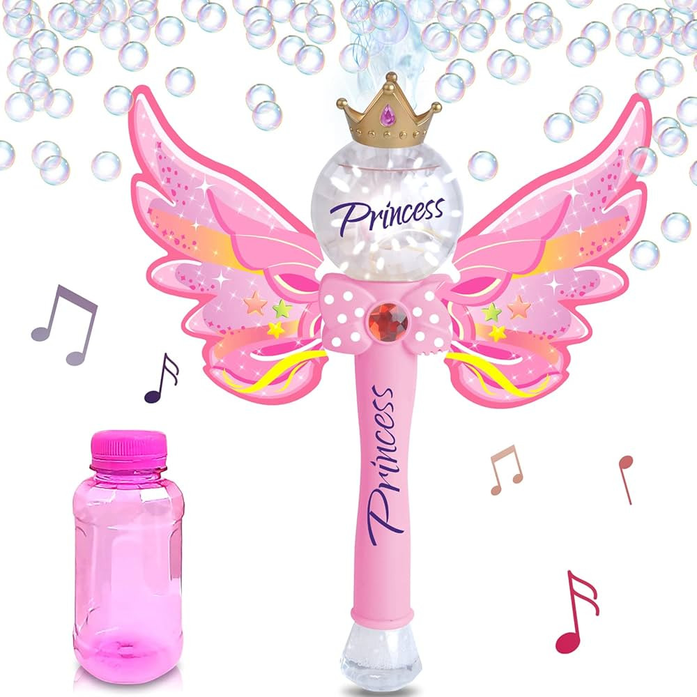 ArtCreativity Light Up Magic Princess Bubble Blower Wand, 14 Inch Illuminating Bubble Blower Wand... | Amazon (US)