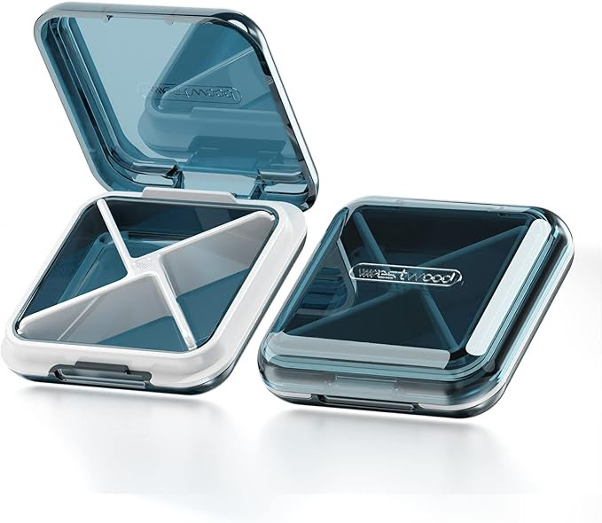 DUBSTAR Daily Pill Organizer,4 Compartments Portable Travel Small Pill Case, Pill Box for Purse P... | Amazon (US)