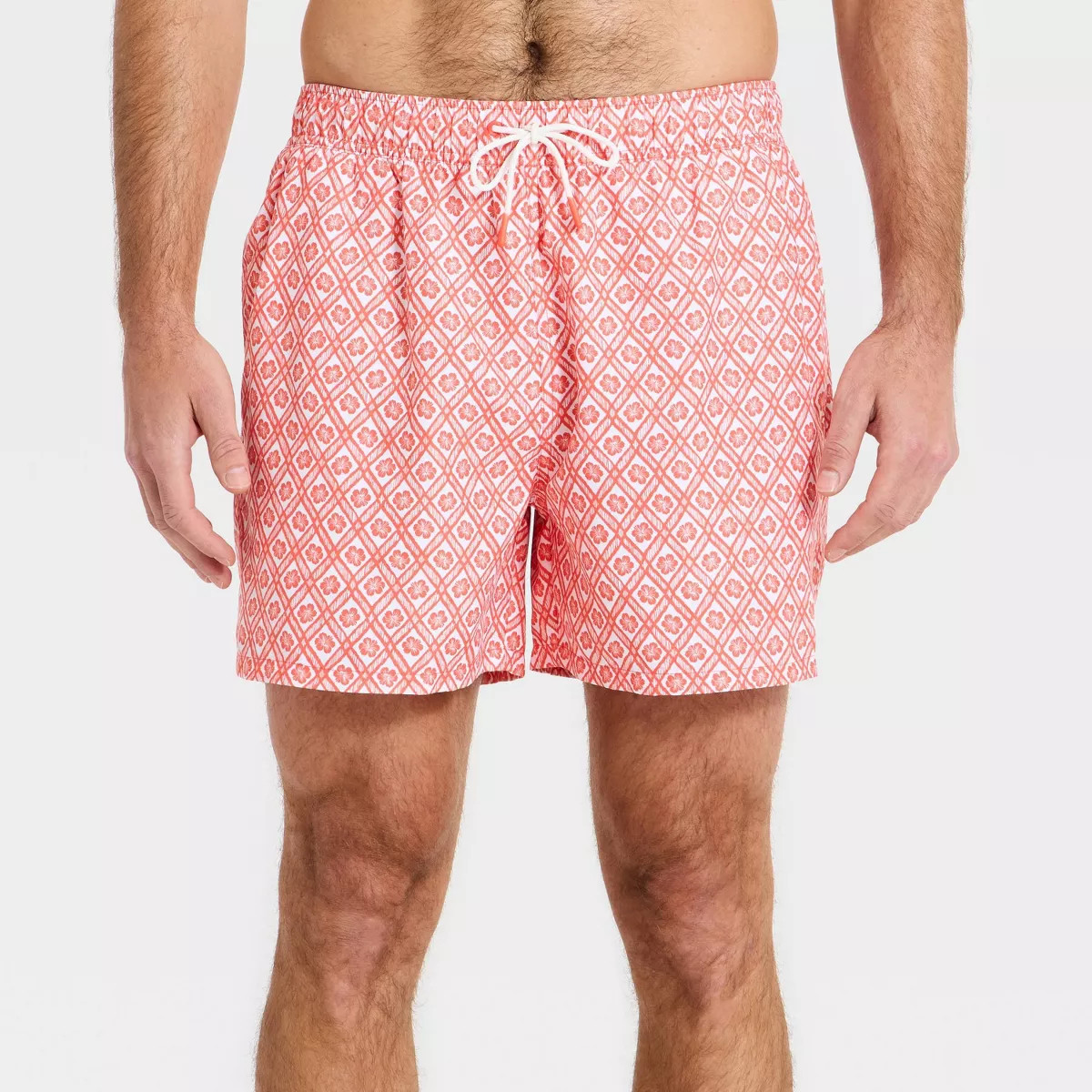 Men's 5'' Patterned Swim Trunks - Goodfellow & Co™ Orange M | Target