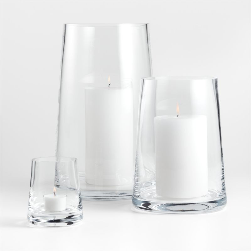 Alder Glass Hurricane Candle Holders | Crate & Barrel | Crate & Barrel