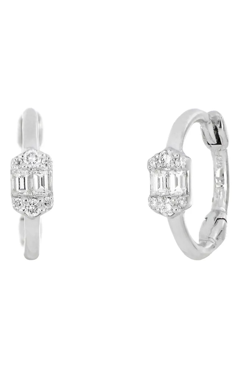 Gatsby Hexagon Diamond Cluster Huggie Hoop Earrings | Nordstrom
