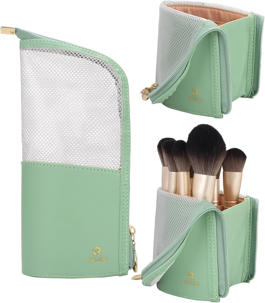 MONSTINA Makeup Brush Organzier Bag,High Capacity Portable Stand-Up Makeup Brush Holder,Professio... | Amazon (US)