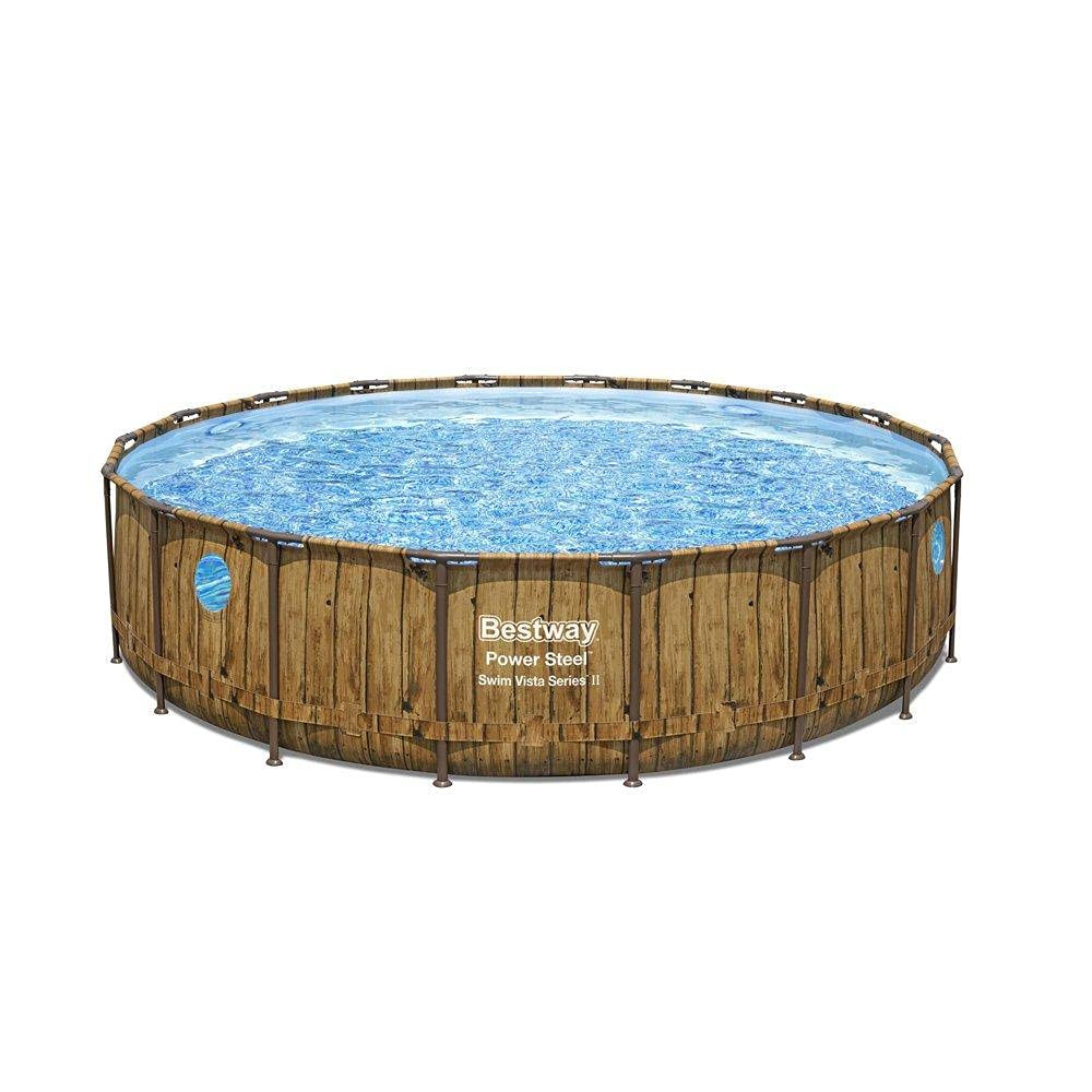 Bestway Power Steel Swim Vista 18' Round Above Ground Pool Set 56976E | Amazon (US)