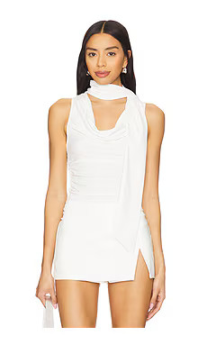 superdown Amaly Drape Top in White from Revolve.com | Revolve Clothing (Global)
