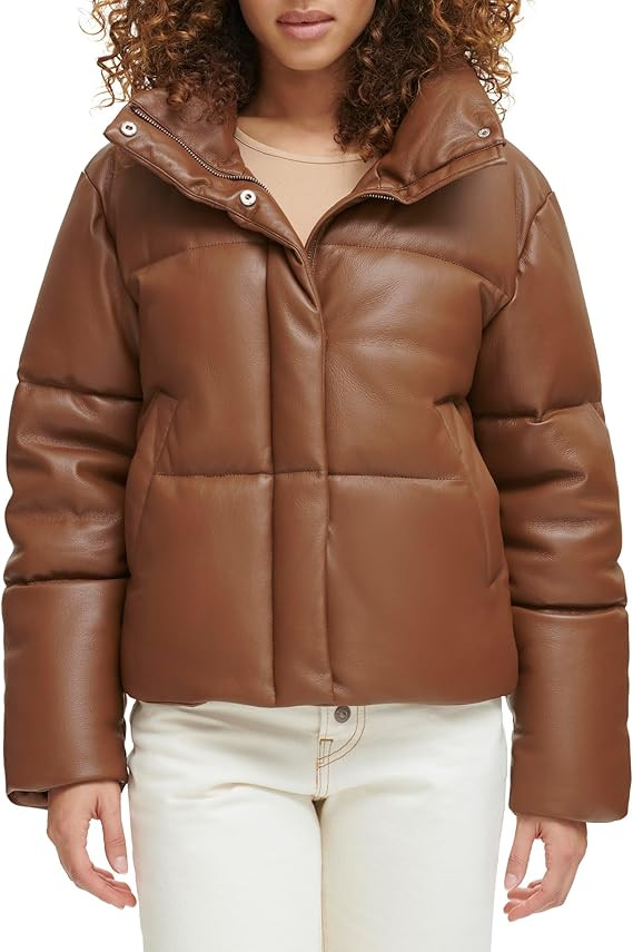Levi's Women's Vegan Leather Quilted Shorty Puffer | Amazon (US)