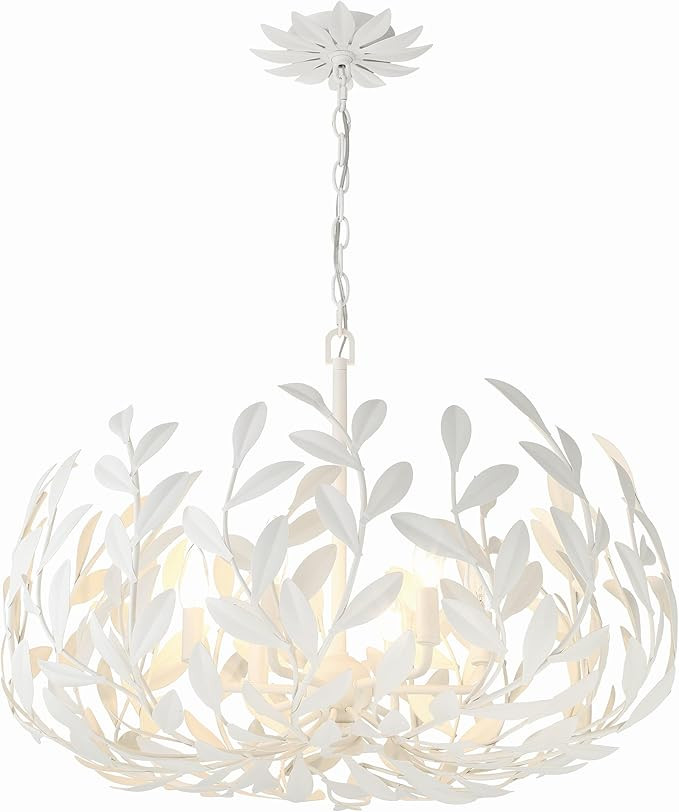 Crystorama Broche 6 Light Matte White Chandelier | Amazon (US)