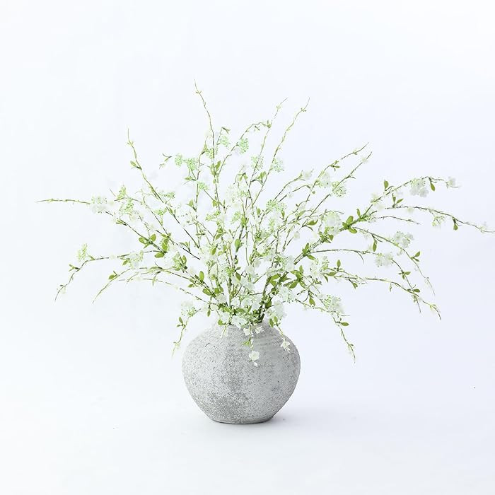 mizii 3Pcs 45" Artificial Cherry Blossom Branches White Fake Silk Cherry Blossoms Flowers with Lo... | Amazon (CA)