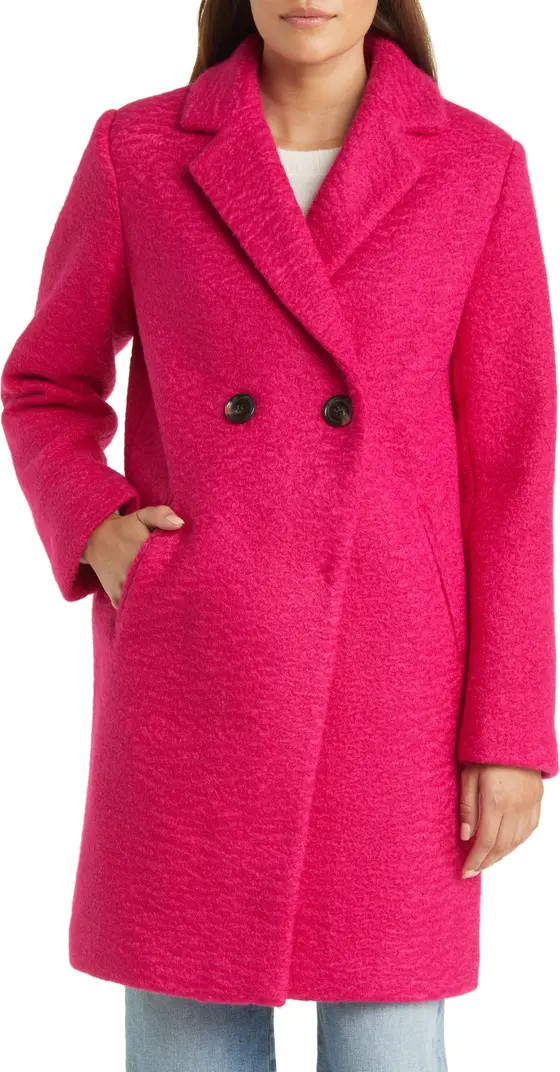 Double Breasted Water Repellent Bouclé Tweed Coat | Nordstrom